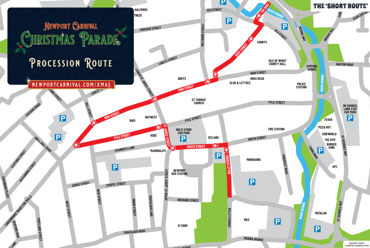 Procession Route Newport Carnival Isle of Wight